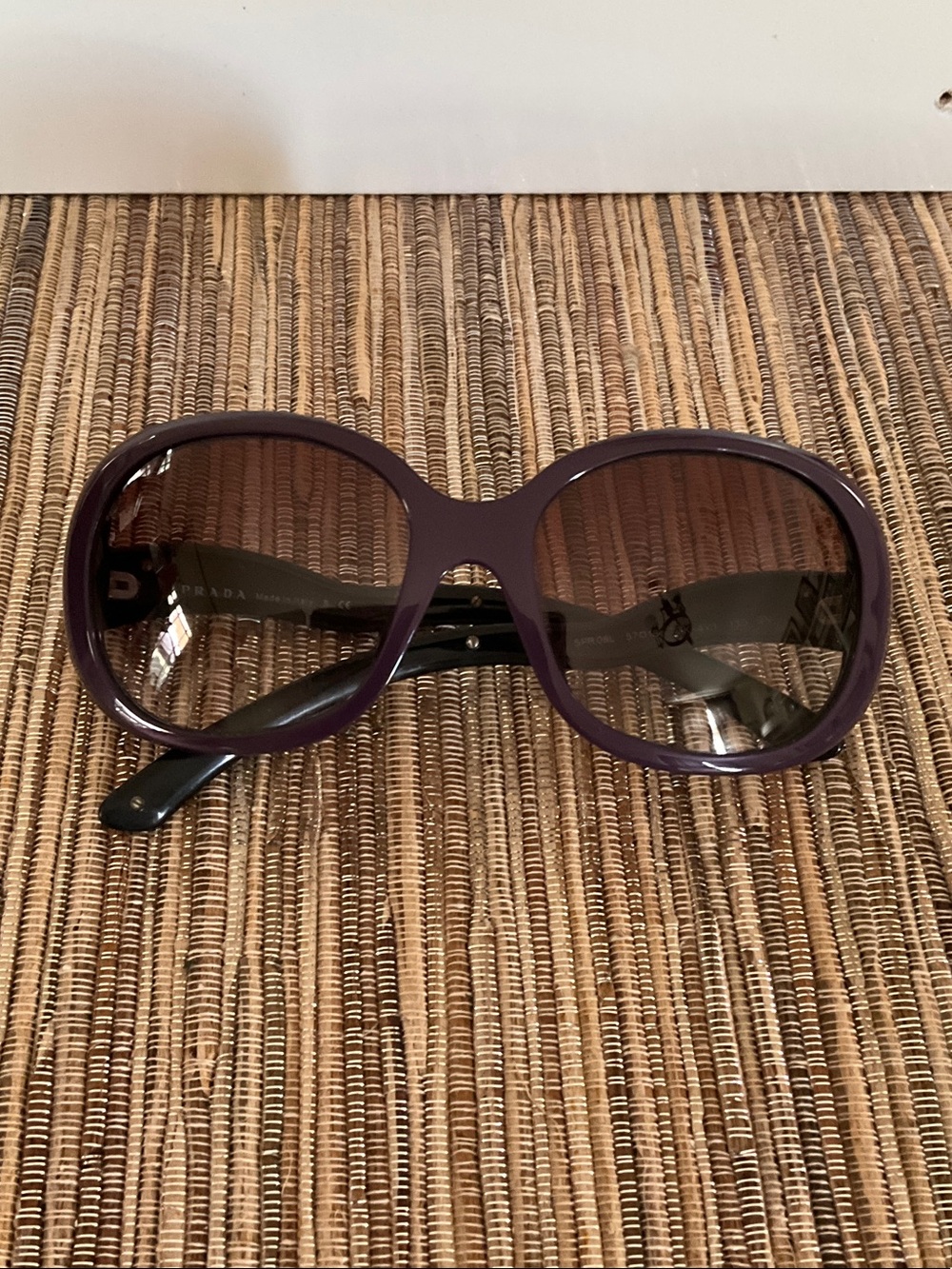 Prada Purple & Black Oversized Women's Sunglasses with Gradient Lenses